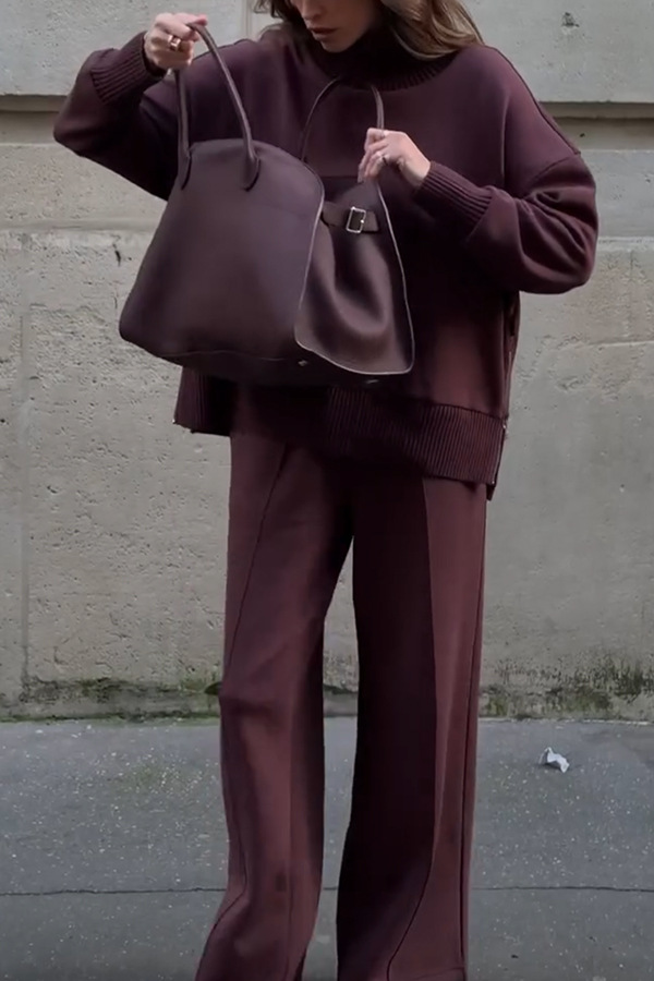 2025 European and American spring and autumn new long -sleeved sweater set