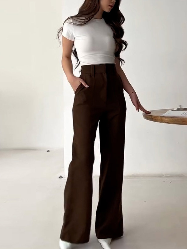 2025 sexy versatile leisure flared pants straight legs