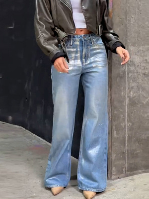 2025 new retro style women's straight jeans