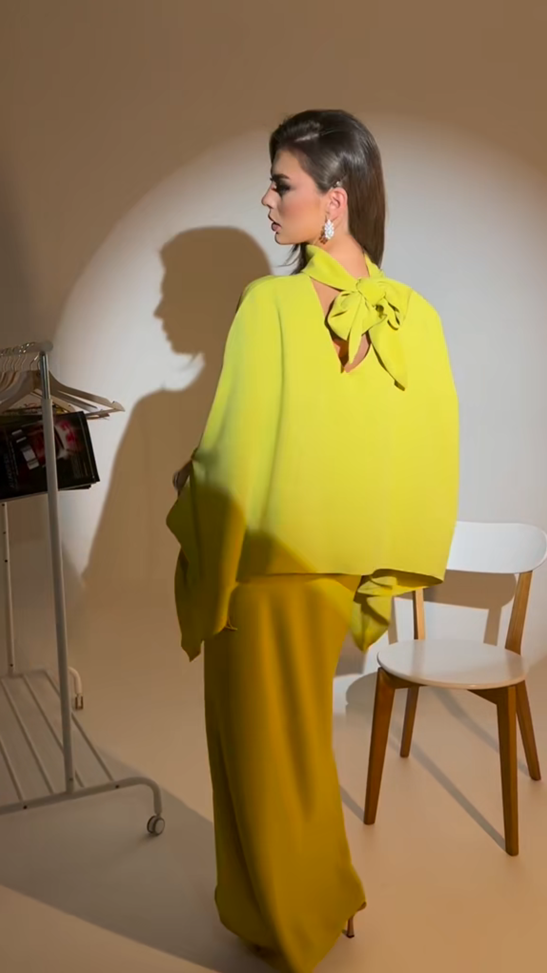 New Solid Color Slit Dress with Sequin Embellishments