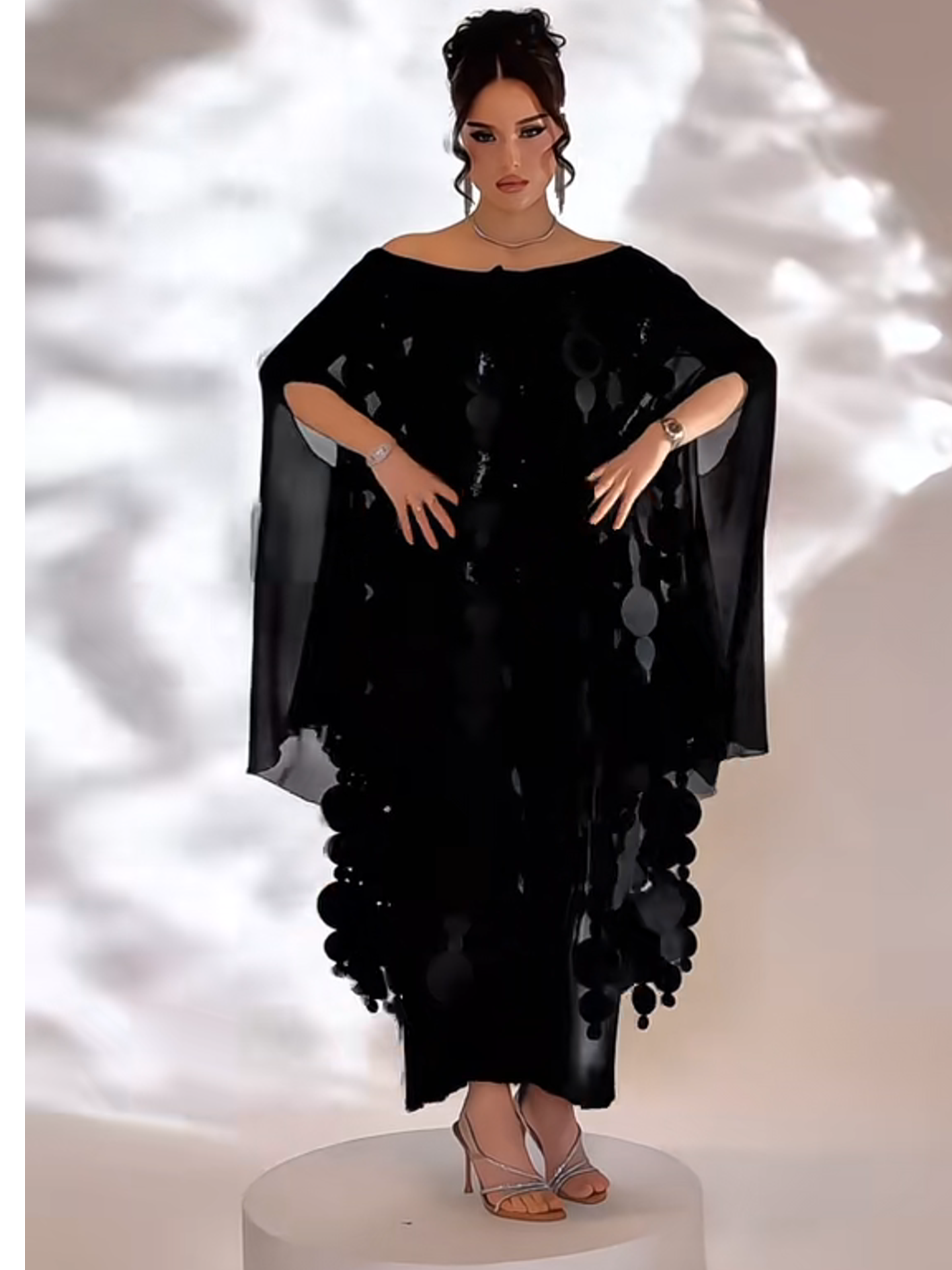 Black Loose Casual Flowing Fashion Dresses