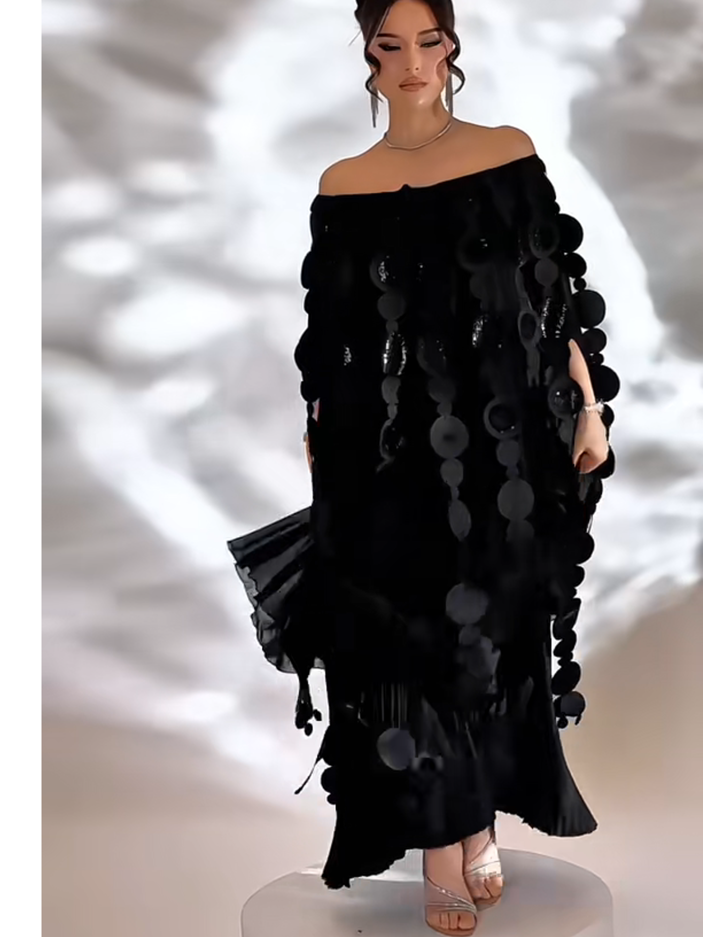 Black Loose Casual Flowing Fashion Dresses