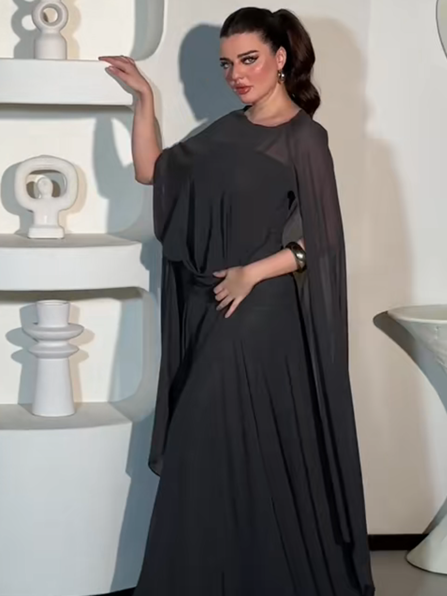 Elegant black mesh dress