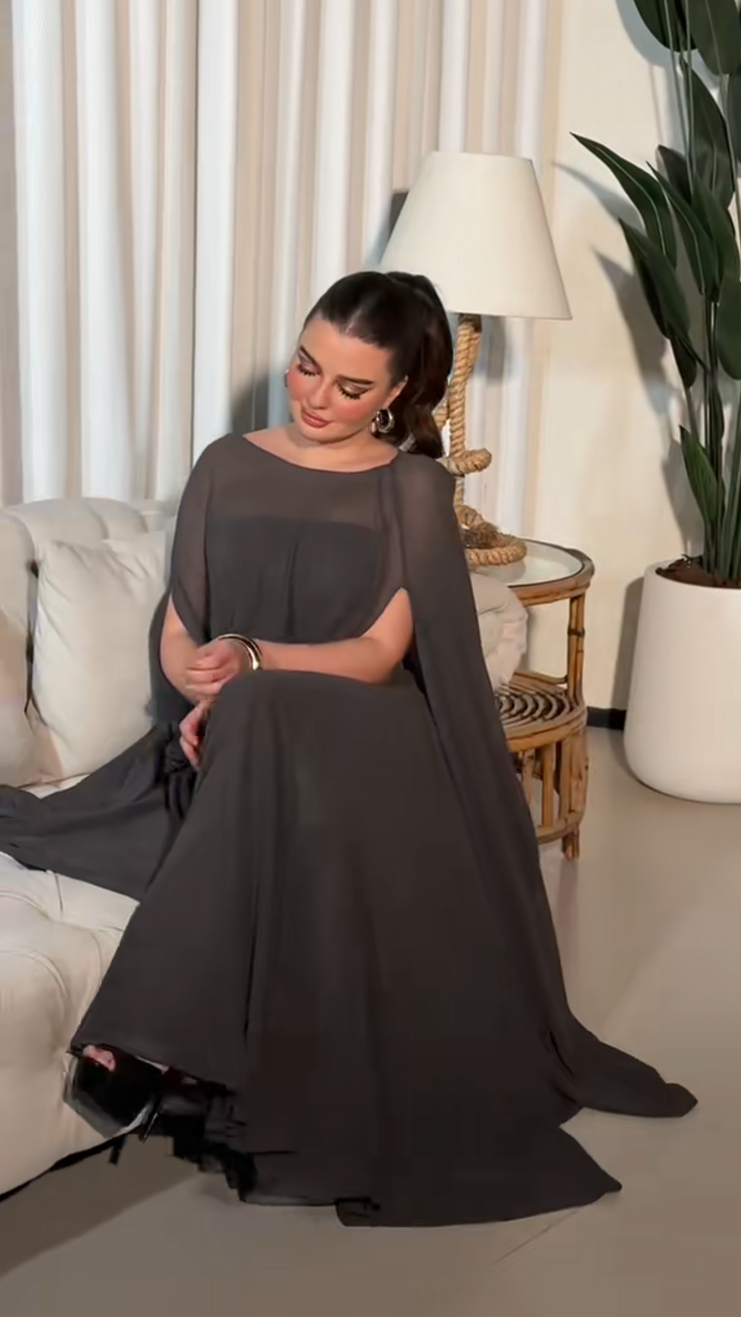 Elegant black mesh dress