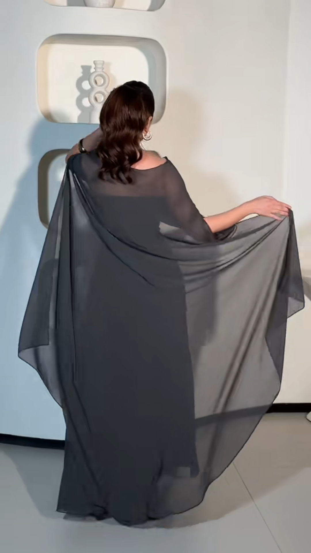 Elegant black mesh dress