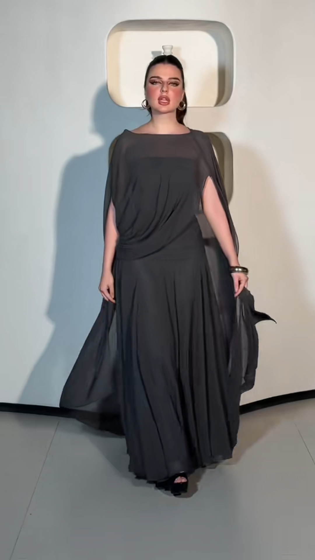 Elegant black mesh dress