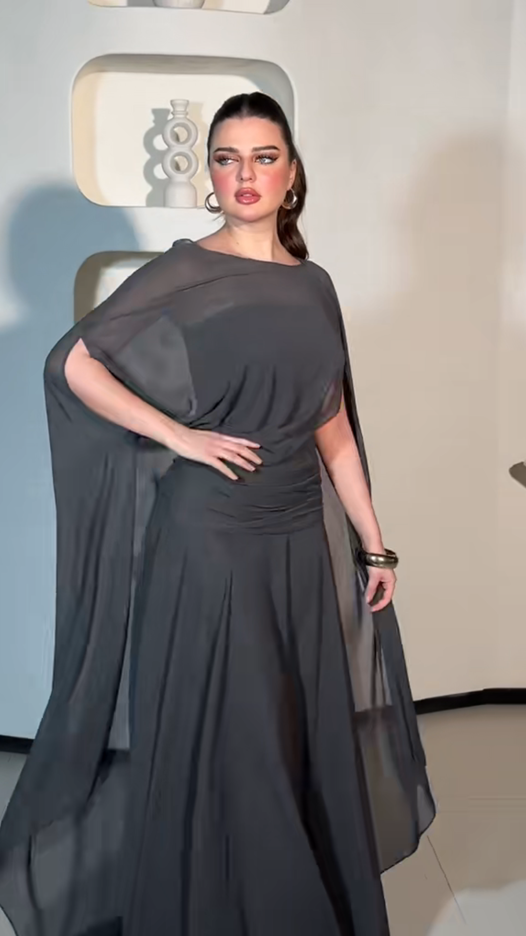 Elegant black mesh dress