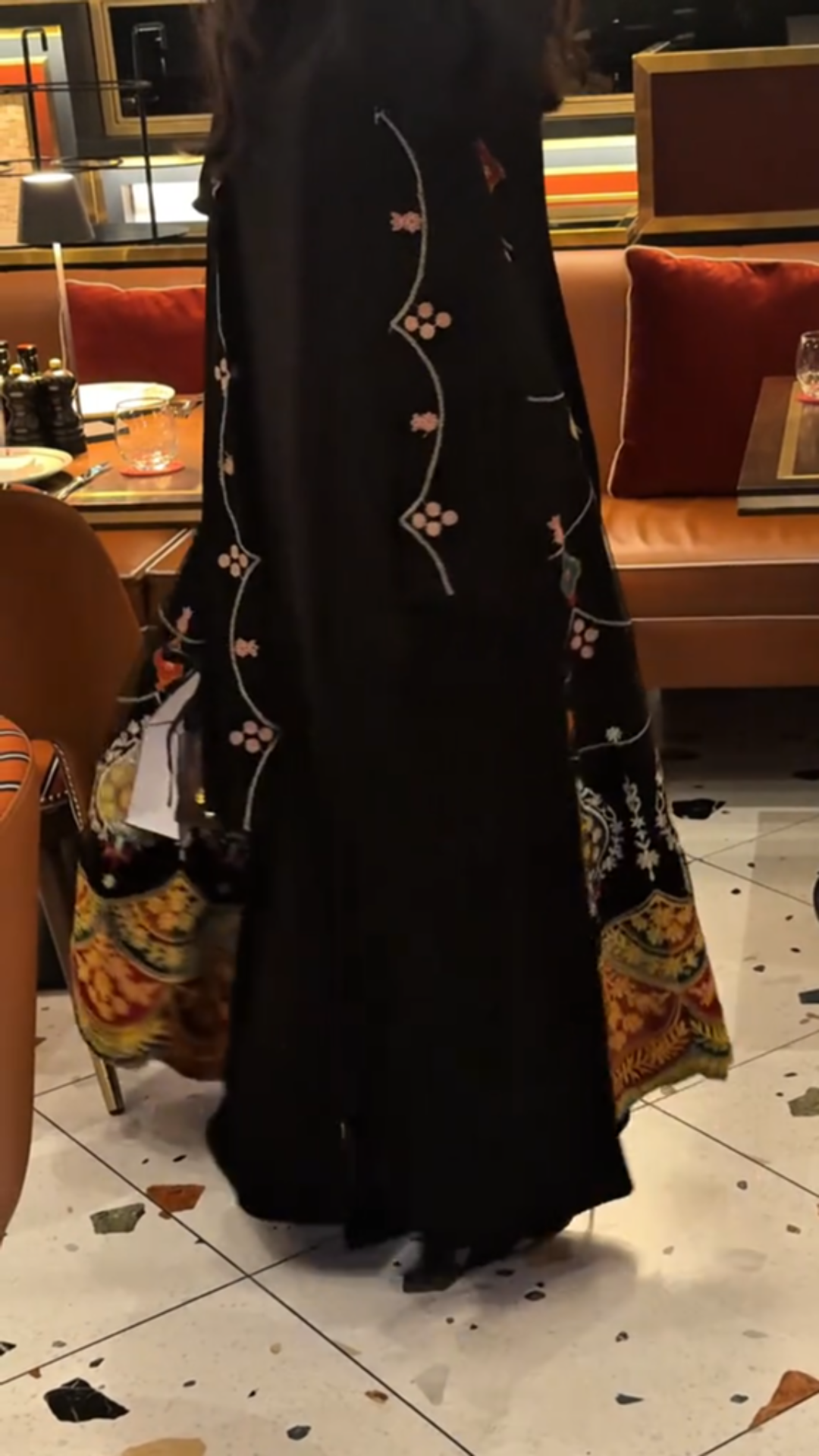 Velvet heavily embroidered floral robe