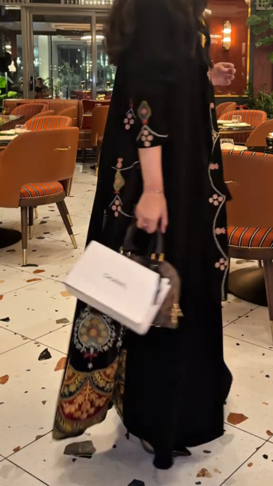 Velvet heavily embroidered floral robe