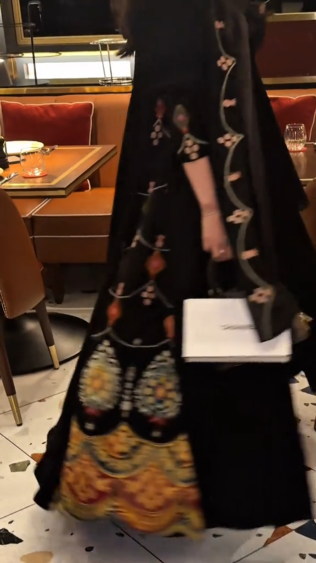 Velvet heavily embroidered floral robe