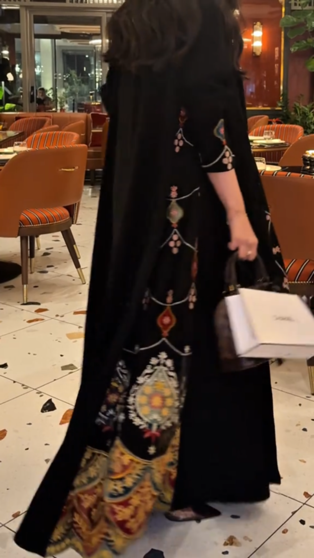 Velvet heavily embroidered floral robe