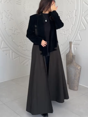 Black velvet patchwork lounge robe