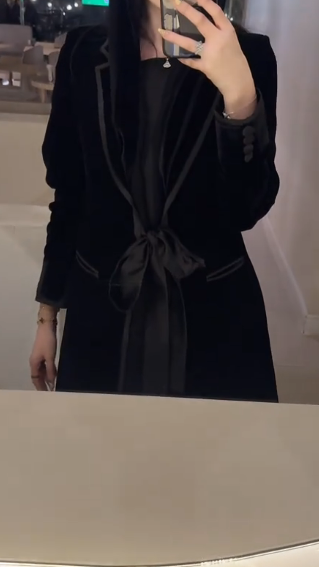 Red velvet belted chic robe